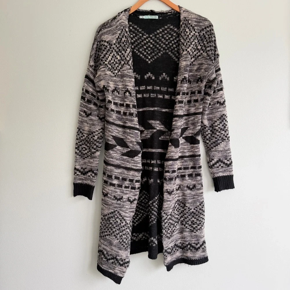 Maurices Southwestern Open Front Long Cardigan Size S